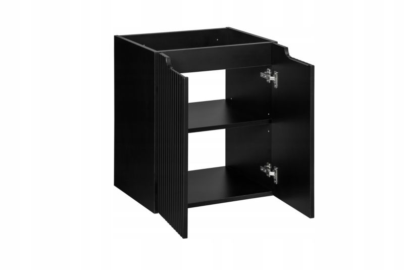 Szafka pod Umywalkę łazienkowa 50 cm Wisząca z Blatem Dąb Nova Black Czarna z Umywalką Furnidea 1 szt.