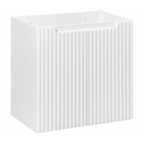 Szafka pod Umywalkę łazienkowa 60 cm Wisząca z frontem ryflowanym Nova White Biała Furnidea 1 szt.