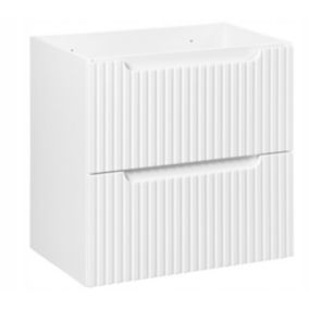 Szafka pod Umywalkę łazienkowa 60 cm Wisząca z frontem ryflowanym Nova White Biała Furnidea 1 szt.