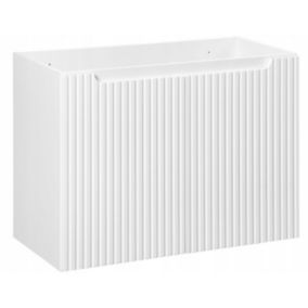 Szafka pod Umywalkę łazienkowa 80 cm Wisząca Nova White Biała z Ryflowanym Frontem 2D Furnidea 1 szt.