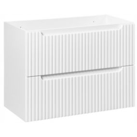 Szafka pod Umywalkę łazienkowa 80 cm Wisząca Nova White Biała z Ryflowanym Frontem Furnidea 1 szt.