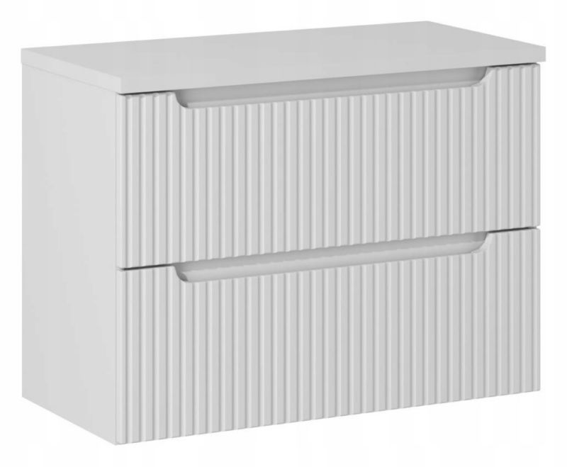 Szafka pod Umywalkę łazienkowa 80 cm Wisząca z Blatem Biały Nova White Biała Furnidea 1szt.