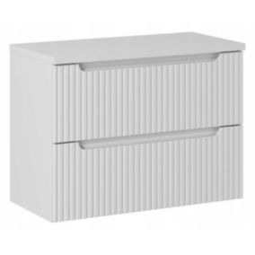 Szafka pod Umywalkę łazienkowa 80 cm Wisząca z Blatem Biały Nova White Biała Furnidea 1szt.