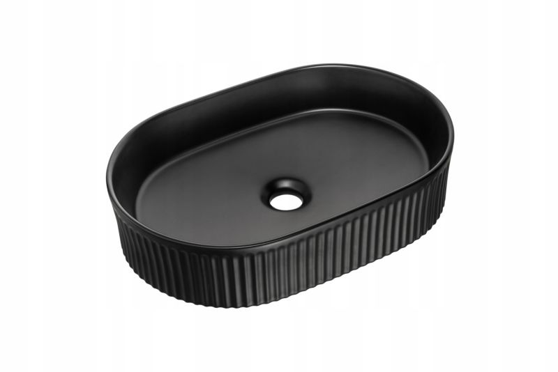Szafka pod Umywalkę łazienkowa 80 cm Wisząca z Blatem Dąb Nova Black Czarna z Umywalką Furnidea 1 szt.