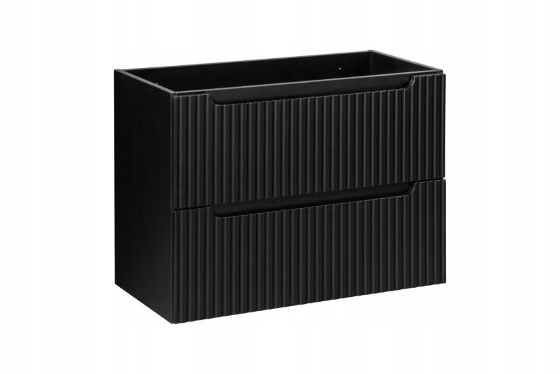 Szafka pod Umywalkę łazienkowa 80 cm Wisząca z Blatem Dąb Nova Black Czarna z Umywalką Furnidea 1 szt.