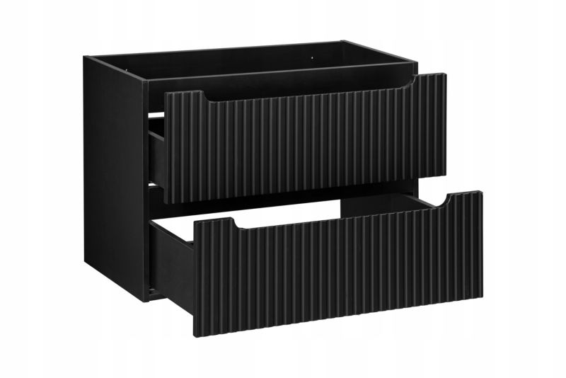 Szafka pod Umywalkę łazienkowa 80 cm Wisząca z Blatem Dąb Nova Black Czarna z Umywalką Furnidea 1 szt.