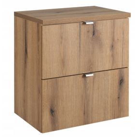 Szafka pod Umywalkę łazienkowa Furnidea 50 cm Wisząca z Blatem Dąb Nova Oak Ryflowana 1 szt.