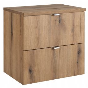 Szafka pod Umywalkę łazienkowa Furnidea 60 cm Wisząca z Blatem Dąb Nova Oak Ryflowana 1 szt.