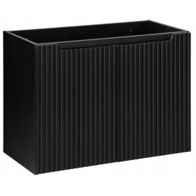 Szafka pod umywalkę łazienkowa Furnidea Nova Black czarna 80 cm ryflowana wisząca 1 szt.