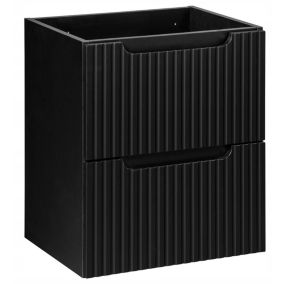 Szafka pod umywalkę łazienkowa Furnidea Nova Black czarna ryflowana 50 cm wisząca 1 szt.