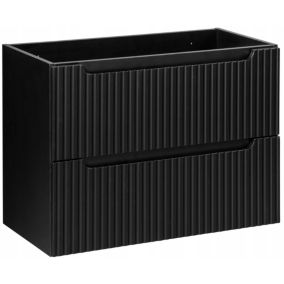 Szafka pod umywalkę łazienkowa Furnidea Nova Black czarna ryflowana 80 cm wisząca 1 szt.