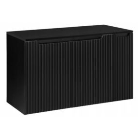 Szafka pod umywalkę łazienkowa Furnidea Nova Black czarna z blatem 100 cm ryflowana 1 szt.