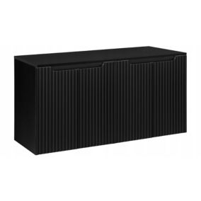 Szafka pod umywalkę łazienkowa Furnidea Nova Black czarna z blatem 120 cm ryflowana 1 szt.