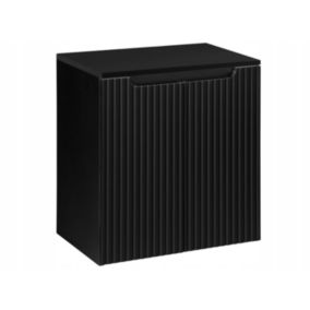 Szafka pod umywalkę łazienkowa Furnidea Nova Black czarna z blatem 50 cm ryflowana 1 szt.