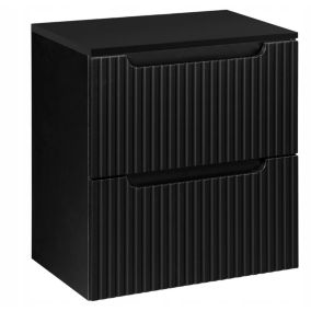 Szafka pod umywalkę łazienkowa Furnidea Nova Black czarna z blatem 50 cm ryflowana 2 szuflady 1 szt.