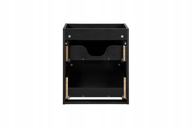 Szafka pod umywalkę łazienkowa Furnidea Nova Black czarna z blatem 50 cm ryflowana 2 szuflady 1 szt.