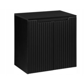 Szafka pod umywalkę łazienkowa Furnidea Nova Black czarna z blatem 60 cm ryflowana 1 szt.