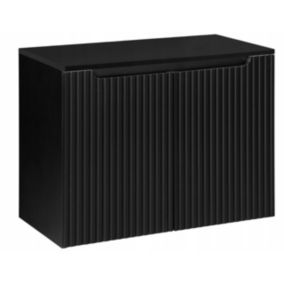 Szafka pod umywalkę łazienkowa Furnidea Nova Black czarna z blatem 80 cm ryflowana 1 szt.