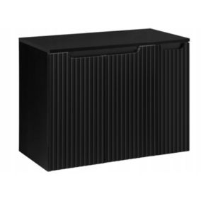 Szafka pod umywalkę łazienkowa Furnidea Nova Black czarna z blatem 80 cm ryflowana 1 szt.