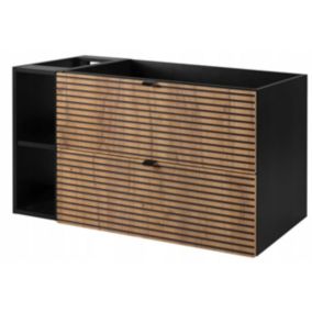 Szafka pod umywalkę Furnidea 100 cm czarna dąb craft frezowany LOFT 1 szt.