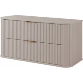 Szafka pod umywalkę Furnidea 100 cm Glamour kaszmir wisząca ryflowana 2 szuflady 1 szt.