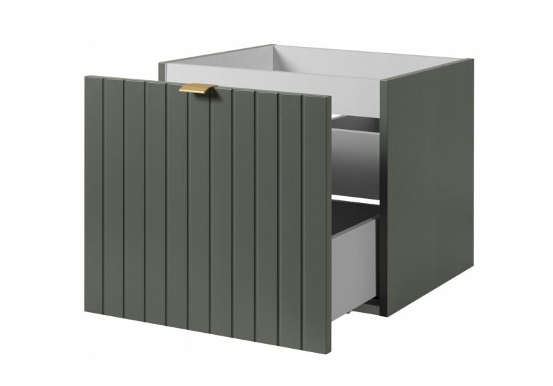 Szafka pod umywalkę Furnidea 100 cm lakierowana frezowana zielony półmat Harmo 1 szt.