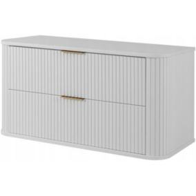 Szafka pod umywalkę Furnidea 100 cm wisząca ryflowana z szufladami biała GLAMOUR 1 szt.