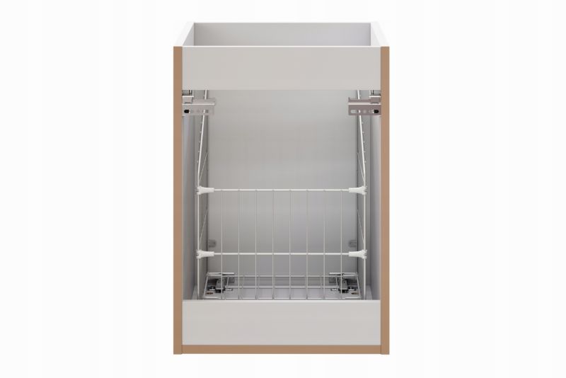 Szafka pod umywalkę Furnidea 120 cm biała ryflowana z koszem na pranie Adel 1 szt.