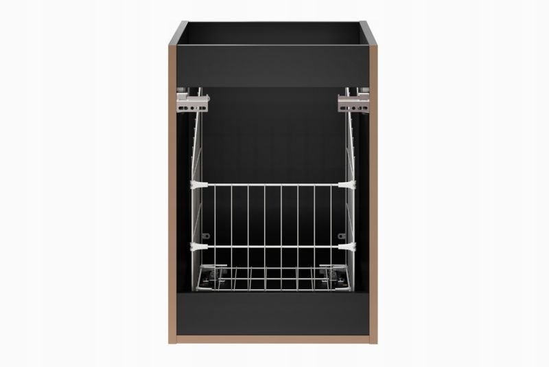 Szafka pod umywalkę Furnidea 120 cm czarna ryflowana z koszem na pranie Adel 1 szt.