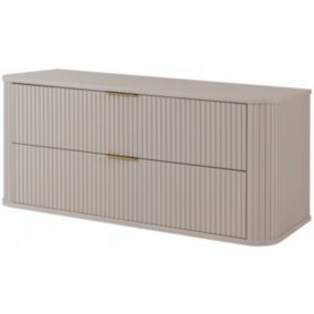 Szafka pod umywalkę Furnidea 120 cm Glamour kaszmir wisząca ryflowana 2 szuflady 1 szt.