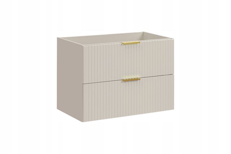 Szafka pod umywalkę Furnidea 120 cm kaszmir ryflowana z koszem na pranie  Adel 1 szt.