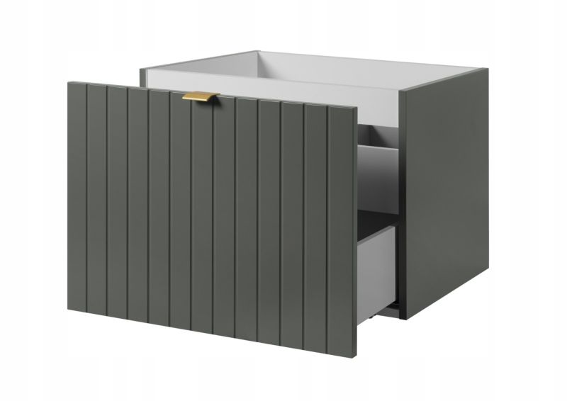 Szafka pod umywalkę Furnidea 120 cm lakierowana frezowana zielony półmat Harmo 1 szt.