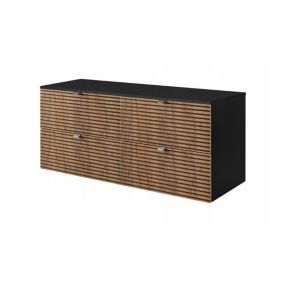 Szafka pod umywalkę Furnidea 120 cm z blatem czarna z frezowanym frontem 4 szuflady LOFT 1 szt.
