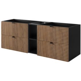 Szafka pod umywalkę Furnidea 140 cm czarna wisząca frezowana 4 szuflady regał LOFT 1 szt.