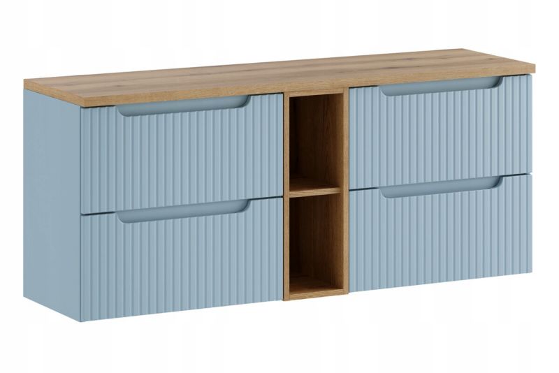 Szafka pod umywalkę Furnidea 140 cm denim z blatem Nova Denim 1 szt.