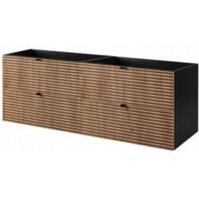 Szafka pod umywalkę Furnidea 160 cm czarna cztery szuflady frezowany front dąb craft LOFT 1 szt.