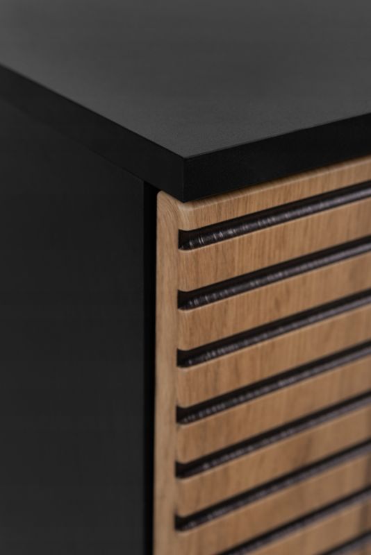 Szafka pod umywalkę Furnidea 160 cm czarna cztery szuflady frezowany front dąb craft LOFT 1 szt.