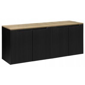 Szafka pod Umywalkę Furnidea 160 cm Wisząca z Blatem Nova Black Czarna 1 szt.
