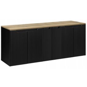 Szafka pod Umywalkę Furnidea 160 cm Wisząca z Blatem Nova Black Czarna 1 szt.
