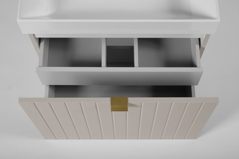 Szafka pod umywalkę Furnidea 161 cm z blatem kaszmir naturalny Harmo 1 szt.
