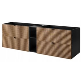 Szafka pod umywalkę Furnidea 180 cm czarna wisząca frezowana 4 szuflady regał LOFT 1 szt.