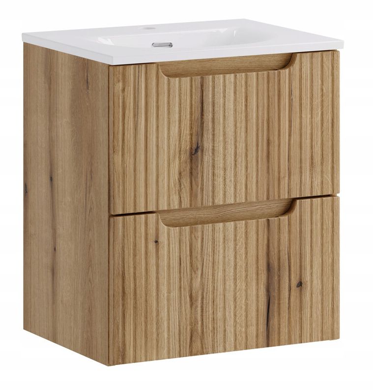 Szafka pod umywalkę Furnidea 50 cm dąb Coast Evoke z umywalką SKY 1 szt.