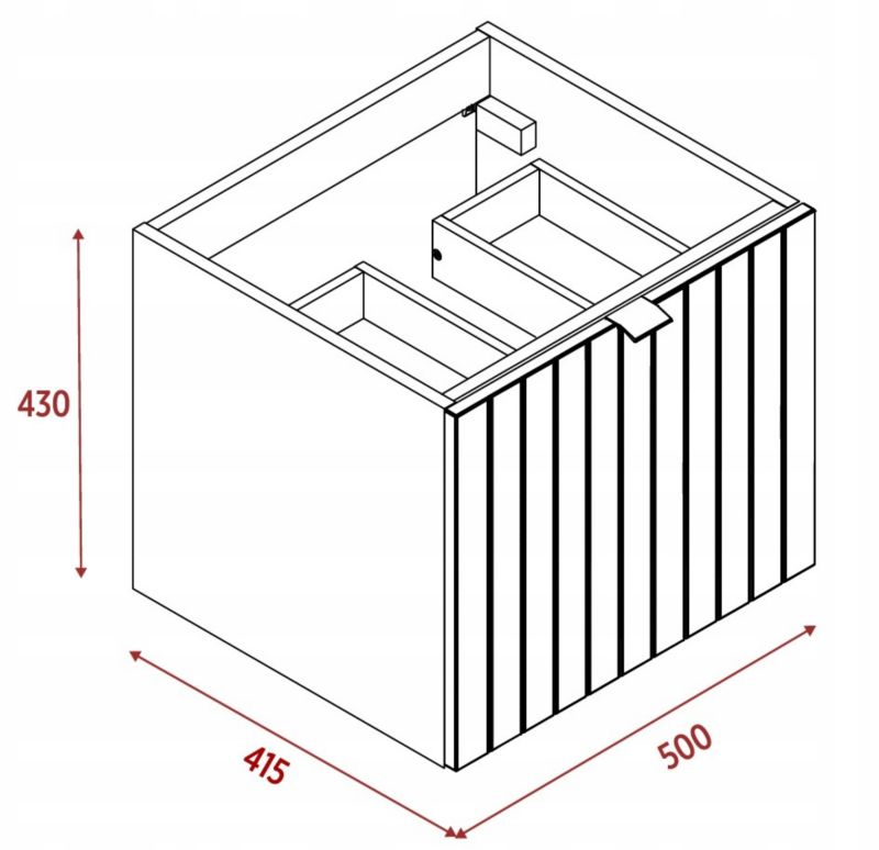 Szafka pod umywalkę Furnidea 50 cm lakierowana frezowana kaszmir półmat Harmo 1 szt.