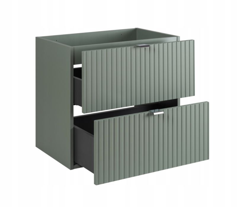 Szafka pod umywalkę Furnidea 50 cm szałwia z blatem dąb Coast Evoke ryflowany LINE REED GREEN 1 szt.