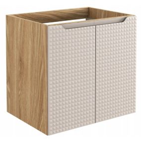 Szafka pod umywalkę Furnidea 60 cm beżowy dąb front 3D MDF Luxor 1 szt.