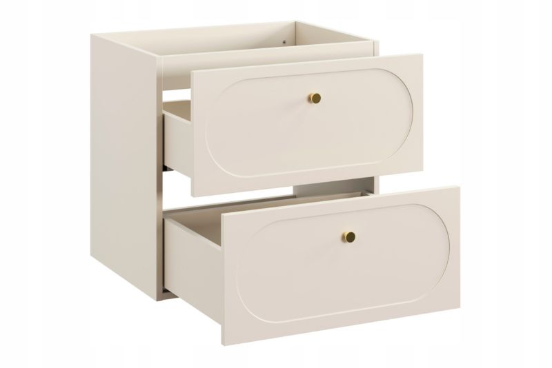 Szafka pod umywalkę Furnidea 60 cm beż piaskowy Donna Sand z blatem 1 szt.