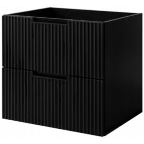 Szafka pod umywalkę Furnidea 60 cm czarna ryflowana MDF wisząca VENA 1 szt.