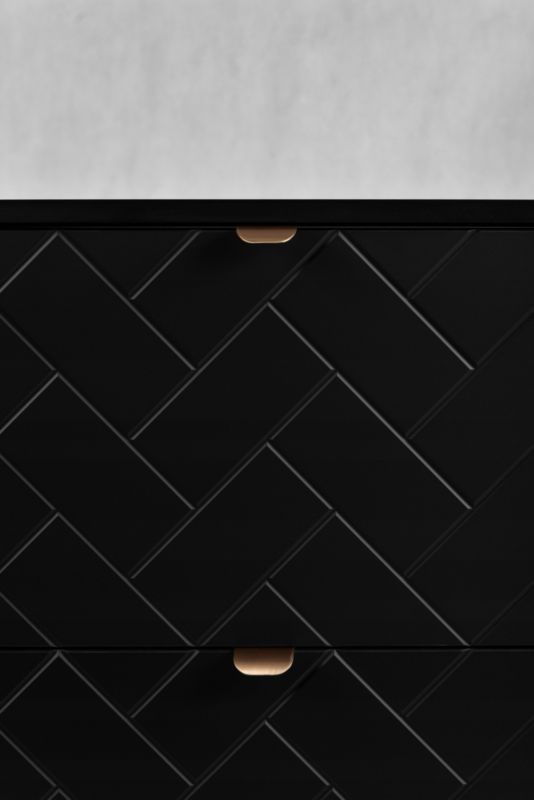 Szafka pod umywalkę Furnidea 60 cm czarna wisząca frezowana Trend 1 szt.