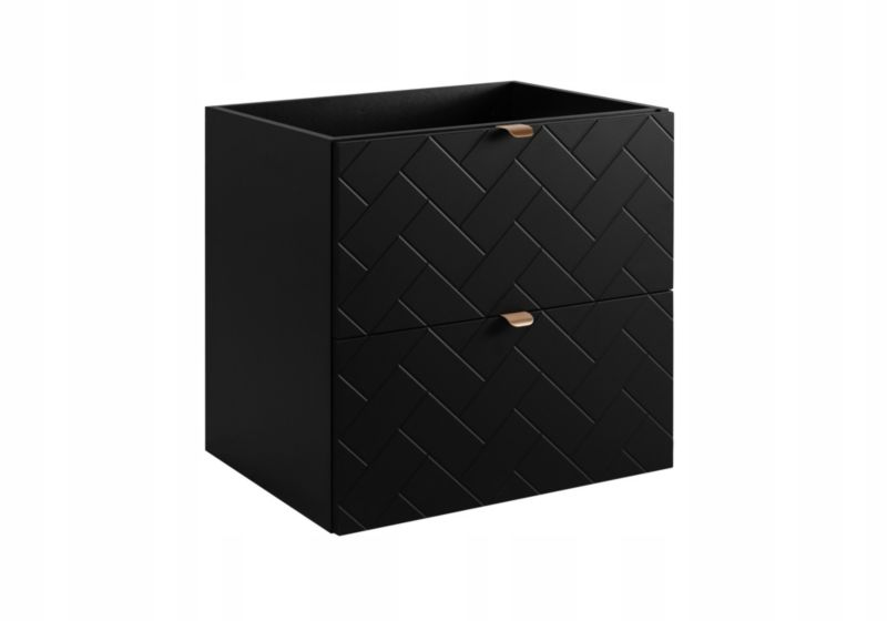 Szafka pod umywalkę Furnidea 60 cm czarna wisząca frezowana Trend 1 szt.