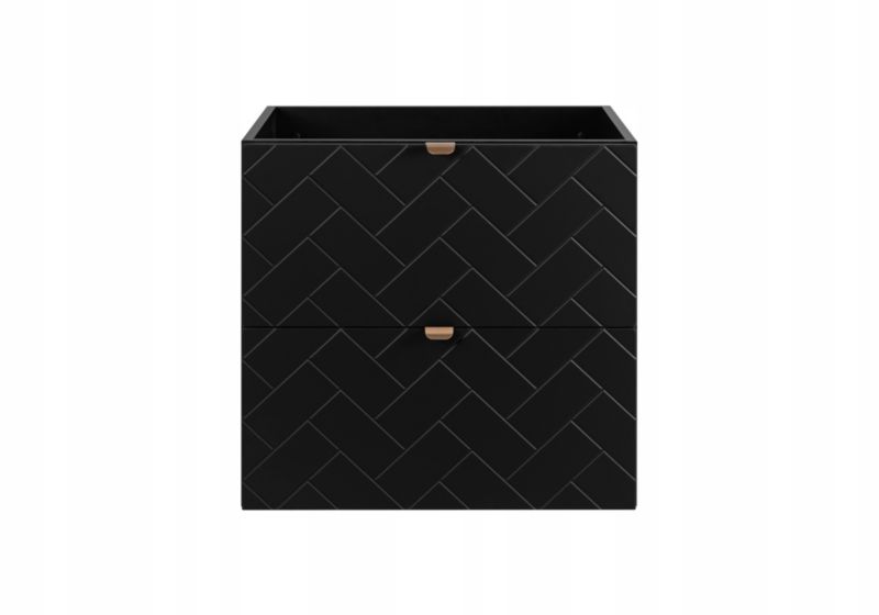 Szafka pod umywalkę Furnidea 60 cm czarna wisząca frezowana Trend 1 szt.